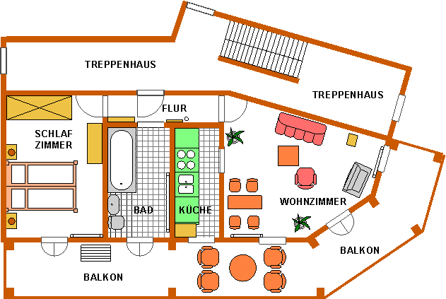 Grundriss der Wohnung II